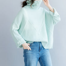Load image into Gallery viewer, Women High Neck Cotton Loose Sweater