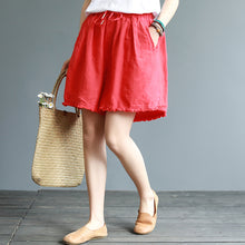 Load image into Gallery viewer, Women Pure Color Casual Shorts Summer Cotton Linen Short Pants K20052