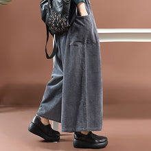 Load image into Gallery viewer, Women Loose Corduroy Wide Legs Pants