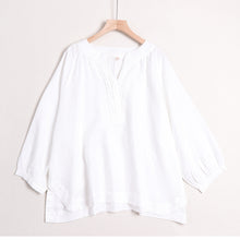 Load image into Gallery viewer, Cotton Linen Casual V Neck Shirt Women Tops