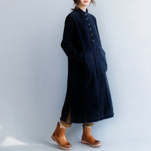 Load image into Gallery viewer, Women's Corduroy Loose Vintage Big Pocket Dress
