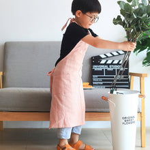 Load image into Gallery viewer, Children's Simple Pure Color Linen Art Painting Apron Workwear