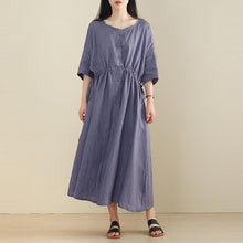 Load image into Gallery viewer, Women Linen Half Sleeve Plus Size Cardigan Dress