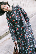 Load image into Gallery viewer, Women Winter Vintage Printed Linen Dress
