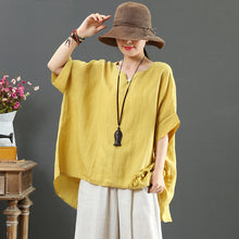 Load image into Gallery viewer, Loose Summer Short Linen Blouse Women Casual Tops 7115