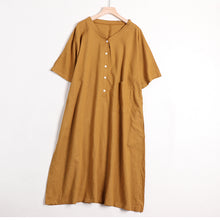 Load image into Gallery viewer, Women's Simple Solid Color Linen Dress For Summer