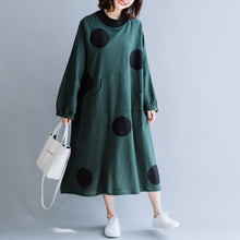 Load image into Gallery viewer, Women's Casual High Neck Polka Dot Dress
