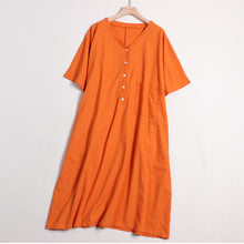 Load image into Gallery viewer, Women's Simple Solid Color Linen Dress For Summer
