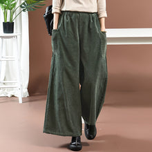 Load image into Gallery viewer, Women Loose Corduroy Wide Legs Pants