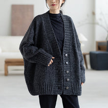 Load image into Gallery viewer, Woolen Cardigan Sweater, Woolen Sweater for Women, V Neck Sweater