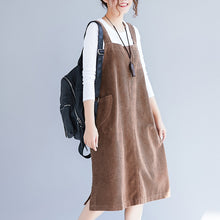 Load image into Gallery viewer, Loose Plus Size Corduroy Suspender Skirt Women Clothes