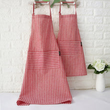 Load image into Gallery viewer, Striped Cotton Linen Parent-Child Aprons Pocket Artist Apron Chef Apron