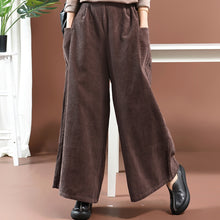 Load image into Gallery viewer, Women Loose Corduroy Wide Legs Pants