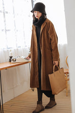 Load image into Gallery viewer, Long Winter Coats for Women, Corduroy Trench, Loose Casual Warm Overcoat