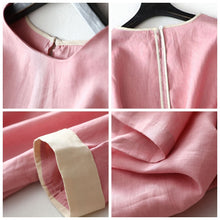 Load image into Gallery viewer, Simple Casual Spliced Linen Dress Women Clothes