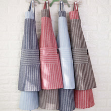 Load image into Gallery viewer, Striped Cotton Linen Parent-Child Aprons Pocket Artist Apron Chef Apron