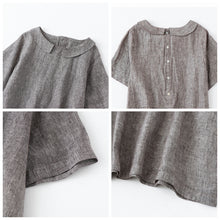 Load image into Gallery viewer, Women Simple Loose Linen Pure Color Dress