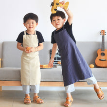 Load image into Gallery viewer, Children's Simple Pure Color Linen Art Painting Apron Workwear