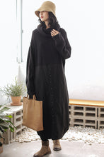 Load image into Gallery viewer, Women Wool Patchwork Turtleneck Sweater Dress