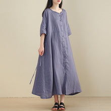 Load image into Gallery viewer, Women Linen Half Sleeve Plus Size Cardigan Dress