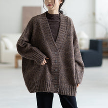 Load image into Gallery viewer, Woolen Cardigan Sweater, Woolen Sweater for Women, V Neck Sweater
