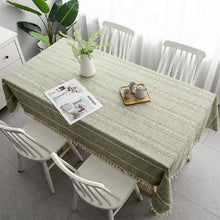 Load image into Gallery viewer, Linen Striped Tablecloth.Rectangular Linen Tablecloths.Large Tablecloth.Custom Made Tablecloth