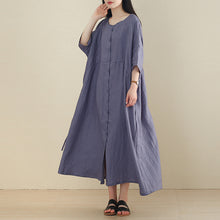 Load image into Gallery viewer, Women Linen Half Sleeve Plus Size Cardigan Dress