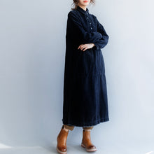 Load image into Gallery viewer, Women's Corduroy Loose Vintage Big Pocket Dress