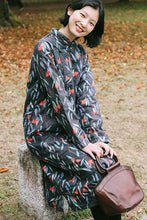 Load image into Gallery viewer, Women Winter Vintage Printed Linen Dress
