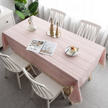 Load image into Gallery viewer, Linen Striped Tablecloth.Rectangular Linen Tablecloths.Large Tablecloth.Custom Made Tablecloth