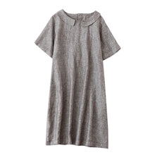Load image into Gallery viewer, Women Simple Loose Linen Pure Color Dress