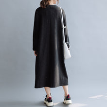 Load image into Gallery viewer, Women Cotton Simple V Neck Loose Dress