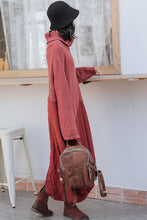 Load image into Gallery viewer, Women Wool Patchwork Turtleneck Sweater Dress