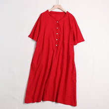 Load image into Gallery viewer, Women's Simple Solid Color Linen Dress For Summer