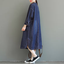 Load image into Gallery viewer, Loose Blue Maxi Denim Dresses Women Casual Spring Clothes Q25029