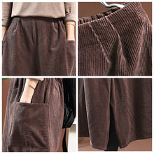 Load image into Gallery viewer, Women Loose Corduroy Wide Legs Pants