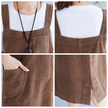 Load image into Gallery viewer, Loose Plus Size Corduroy Suspender Skirt Women Clothes