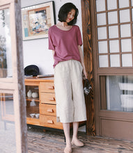 Load image into Gallery viewer, Women Beige Linen Summer Casual Pants Loose Thin Trousers K9523