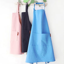Load image into Gallery viewer, Pure Color Cotton Linen Parent Child Aprons Chef Apron Workwear