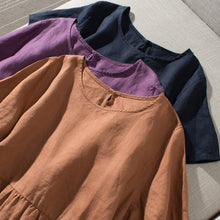 Load image into Gallery viewer, Simple Pure Color Linen Dresses Women Clothes
