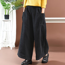 Load image into Gallery viewer, Women Loose Corduroy Wide Legs Pants