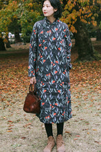 Load image into Gallery viewer, Women Winter Vintage Printed Linen Dress