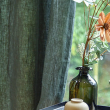 Load image into Gallery viewer, Luxurious Blackish Green100% Pure Linen Curtains Sheer Curtains