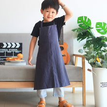 Load image into Gallery viewer, Children's Simple Pure Color Linen Art Painting Apron Workwear