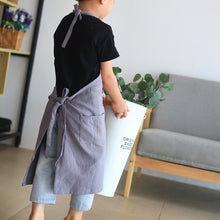 Load image into Gallery viewer, Children's Simple Pure Color Linen Art Painting Apron Workwear