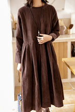 Load image into Gallery viewer, Women Lovely Corduroy A Line Dresses Q9916