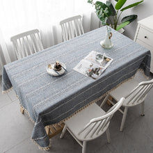 Load image into Gallery viewer, Linen Striped Tablecloth.Rectangular Linen Tablecloths.Large Tablecloth.Custom Made Tablecloth