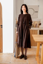 Load image into Gallery viewer, Women Lovely Corduroy A Line Dresses Q9916