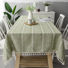 Load image into Gallery viewer, Linen Striped Tablecloth.Rectangular Linen Tablecloths.Large Tablecloth.Custom Made Tablecloth