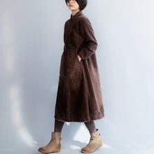 Load image into Gallery viewer, Women's Corduroy Loose Vintage Big Pocket Dress